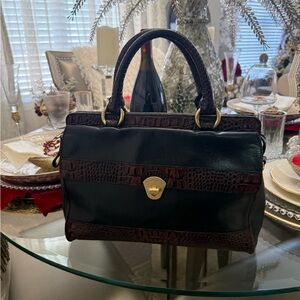 Brahmin Black and Brown Satchel
